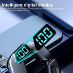 Auricular Bluetooth Desportivo Estéreo com Ecrã Digital e Condução Óssea V19, V19 Preto, V19 Branco, V19 Rosa, V19 Azul, V19 Verde
