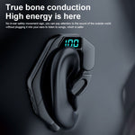 Auricular Bluetooth Desportivo Estéreo com Ecrã Digital e Condução Óssea V19, V19 Preto, V19 Branco, V19 Rosa, V19 Azul, V19 Verde