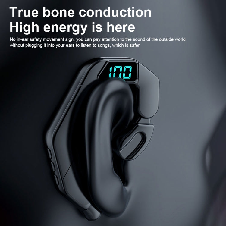 Auricular Bluetooth Desportivo Estéreo com Ecrã Digital e Condução Óssea V19, V19 Preto, V19 Branco, V19 Rosa, V19 Azul, V19 Verde