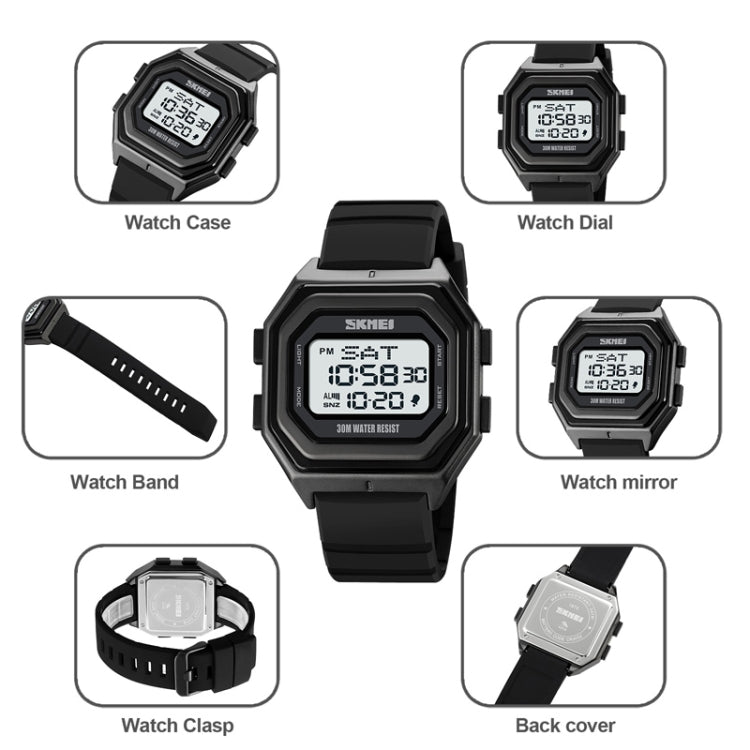 Relógio Eletrónico Masculino SKMEI 1875 para Exterior com Temporizador e Multifuncional, Estilo:, 1875 Correia de Aço Máquina Preta, 1875 Correia de Silicone Máquina Branca, 1875 Correia de Silicone Máquina Preta, 1875 Correia de Aço Máquina Branca