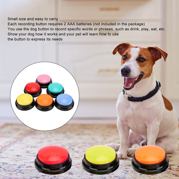Botão de Comunicação para Animais, Caixa Vocal para Cão com Gravação, Estilo: Modelo de Gravação, Vermelho Rosado, Rosa, Amarelo, Azul Lago, Branco, Azul Escuro, Azul Claro, Verde, Roxo, Vermelho, Laranja