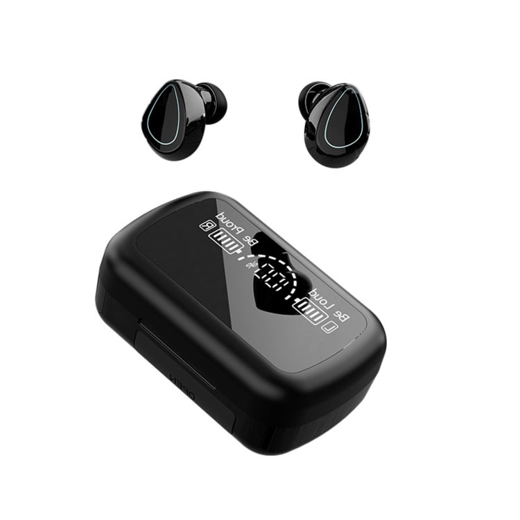Auricular Bluetooth Mini Invisível Estéreo com Ecrã Digital e Caixa de Carregamento SKY10, SKY10 Preto
