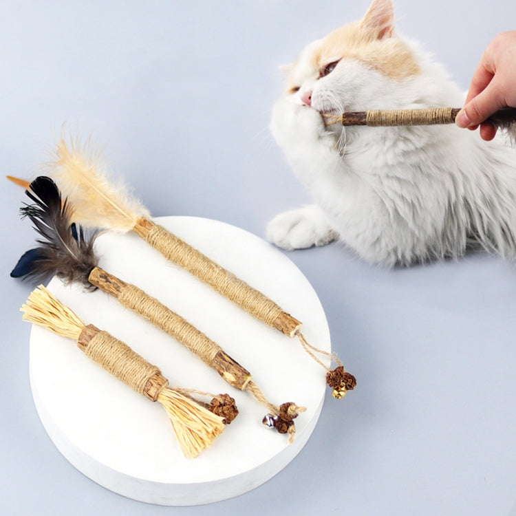 Brinquedo de Mastigação para Gatos Vara de Dentição Limpeza de Dentes Vara de Catnip, 5pcs Lafite, 5pcs Penas Pretas, 5pcs Penas Amarelas