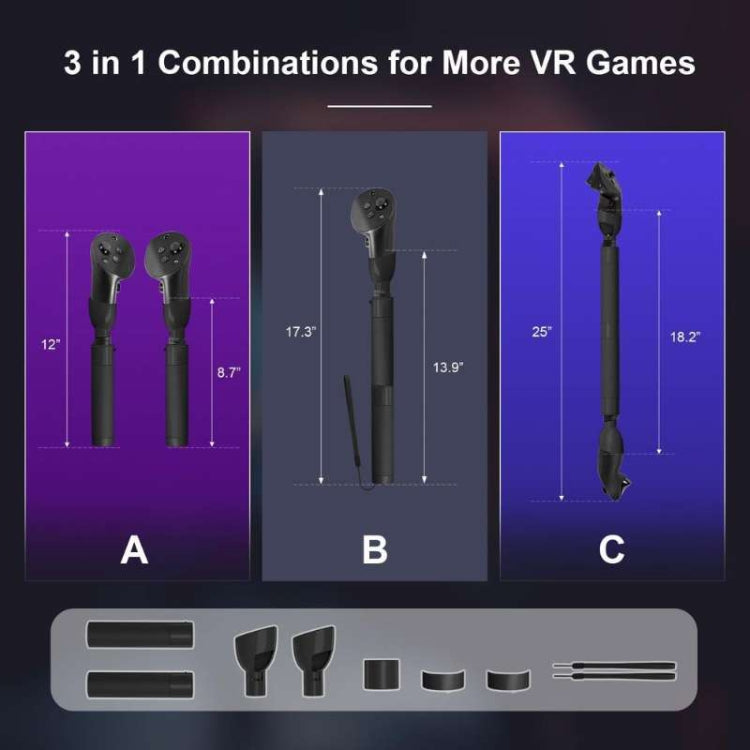 Cabo Extensor para Jogo de Golfe com Vara de Luz para Óculos VR Meta Quest Pro, Para Meta Quest Pro Preto