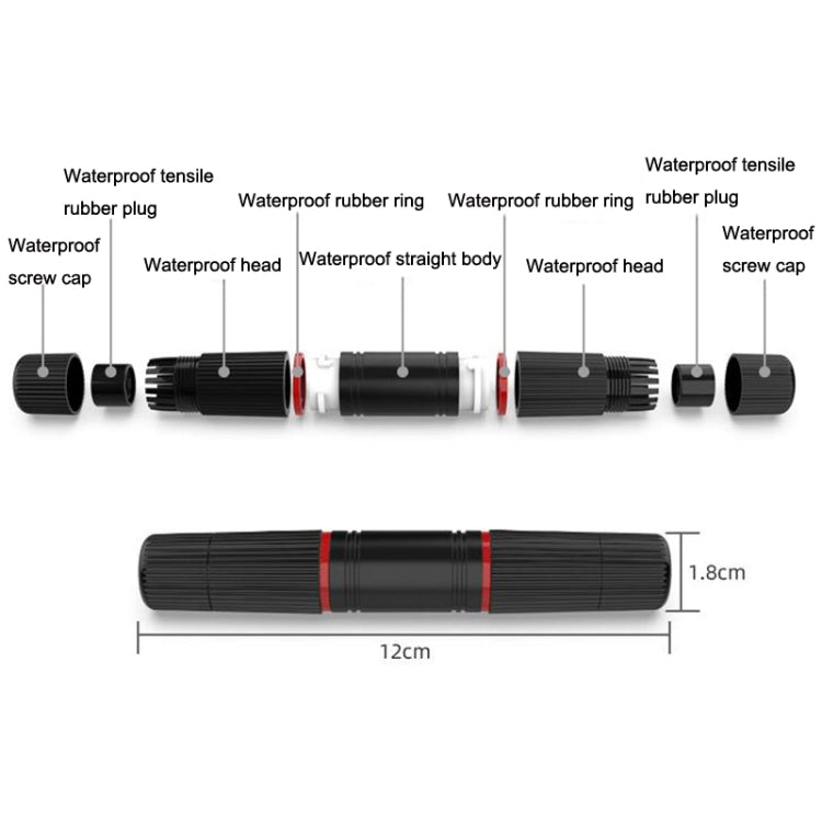 Conectores de Rede Pré-montados YM-8821 para Exterior, Cabo de Rede Impermeável com Extensão, Cabeça de Passagem Dupla