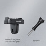 Para DJI OSMO Action 3 Adaptador Magnético de Duas Garras TELESIN, Acessórios para Câmara de Ação, Adaptador Magnético de Duas Garras