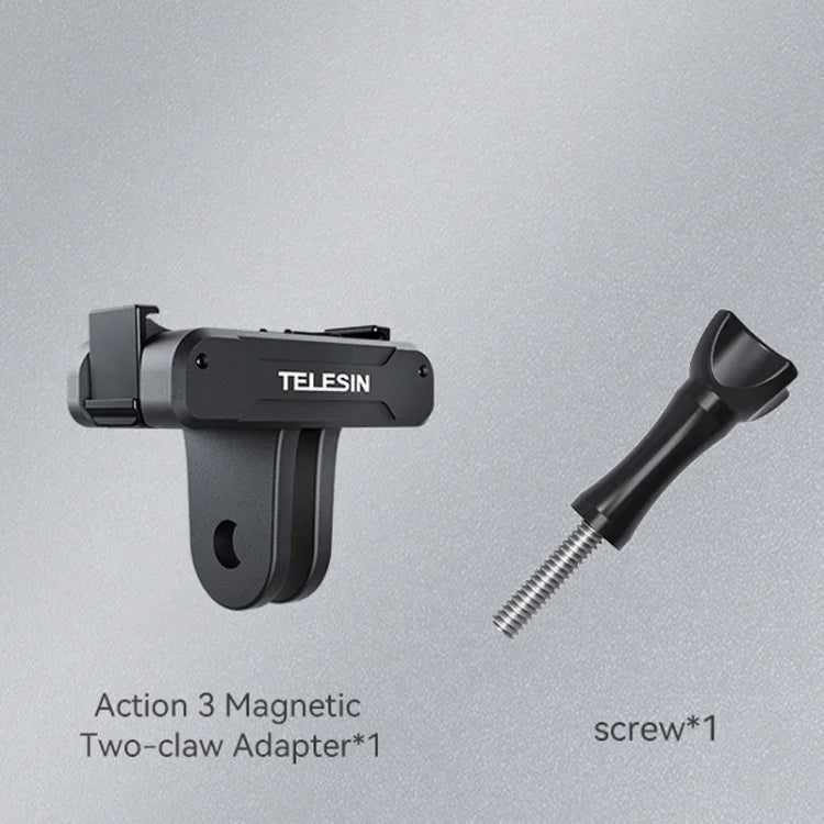 Para DJI OSMO Action 3 Adaptador Magnético de Duas Garras TELESIN, Acessórios para Câmara de Ação, Adaptador Magnético de Duas Garras