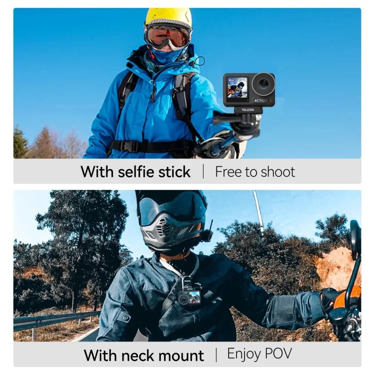 Para DJI OSMO Action 3 Adaptador Magnético de Duas Garras TELESIN, Acessórios para Câmara de Ação, Adaptador Magnético de Duas Garras