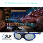 Óculos 3D com Obturador Ativo JX30-T Suportam 96HZ-144HZ para Projeção DLP-LINK X5/Z6/H2