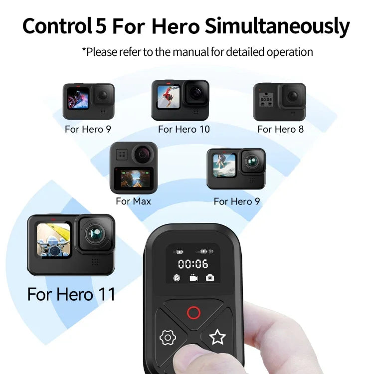 Comando Remoto Bluetooth TELESIN T10 80m Para GoPro Hero11 Black / HERO10 Black / HERO9 Black / HERO8 Black /Max, Para GoPro