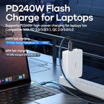 Cabo de Dados de Carregamento Rápido 240W, Comprimento: 1m, USB 2.0, USB 4.0