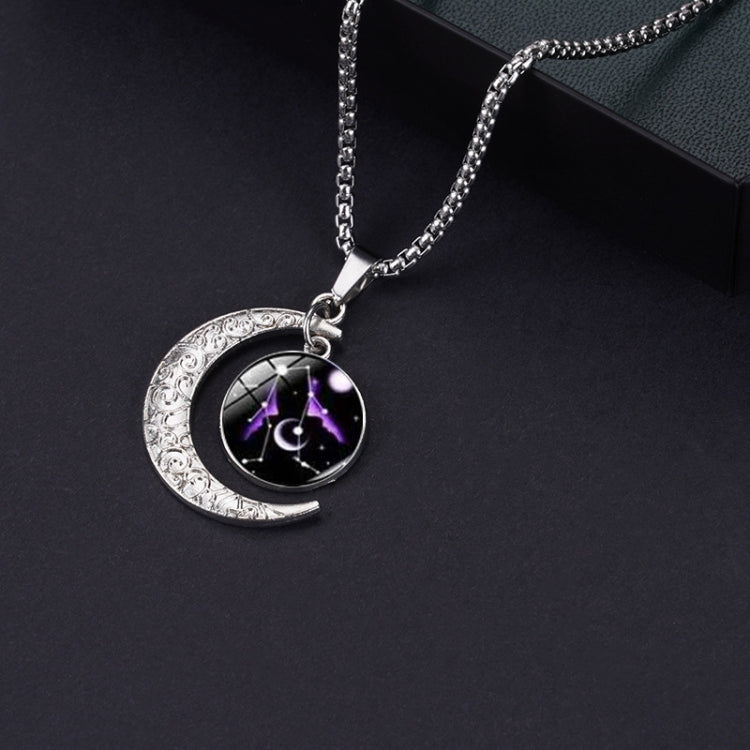 Luminous Zodiac Moon Titanium Steel Necklace Personalized Moon Pendant, Necklace Libra, Necklace Scorpio, Necklace Sagittarius, Necklace Aquarius, Necklace Capricorn, Necklace Pisces, Necklace Aries, Necklace Taurus, Necklace Gemini, Necklace Cancer   ...