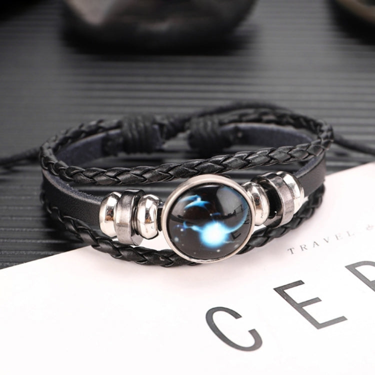 Twelve Constellations Multilayer Beaded Cowhide Bracelet, Style: Virgo Ordinary, Bracelet Leo Ordinary, Bracelet Libra Luminous, Bracelet Capricorn Luminous, Bracelet Scorpio Luminous, Bracelet Pisces Ordinary, Bracelet Cancer Luminous                 ...
