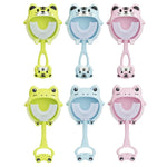 S8 2 Unidades Escova de Dentes Manual em Silicone em Forma de U para Crianças de 2 a 12 Anos com Desenhos Animados de Animais