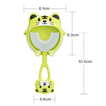 S8 2 Unidades Escova de Dentes Manual em Silicone em Forma de U para Crianças de 2 a 12 Anos com Desenhos Animados de Animais