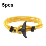 Pulseira Ajustável com Fecho Duplo e Corda Trançada com Cauda de Baleia, 5 unidades Rosa, 5 unidades Amarelo, 5 unidades Vinho, 5 unidades Azul Marinho, 5 unidades Caqui, 5 unidades Vermelho, 5 unidades Preto, 5 unidades Azul Claro, 5 unidades Bege
