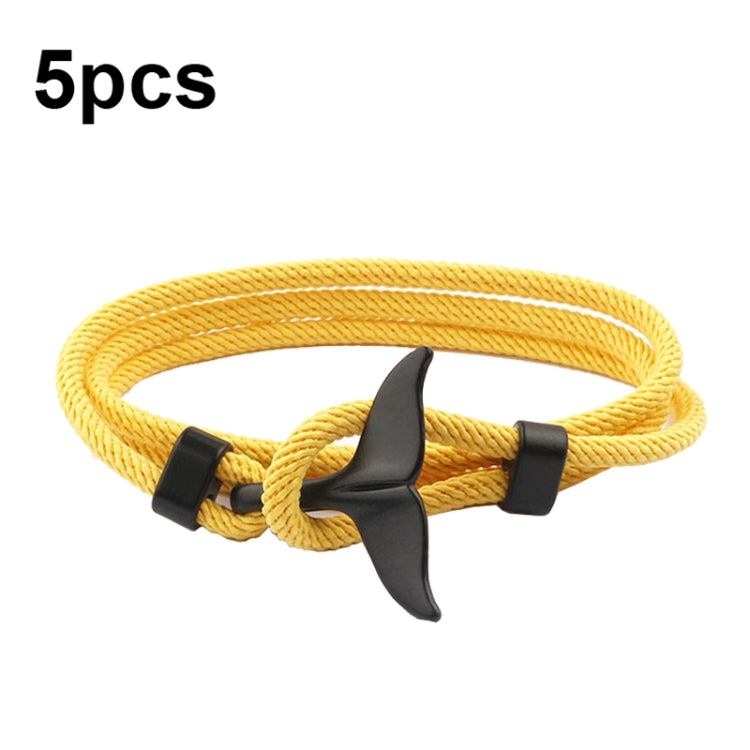 Pulseira Ajustável com Fecho Duplo e Corda Trançada com Cauda de Baleia, 5 unidades Rosa, 5 unidades Amarelo, 5 unidades Vinho, 5 unidades Azul Marinho, 5 unidades Caqui, 5 unidades Vermelho, 5 unidades Preto, 5 unidades Azul Claro, 5 unidades Bege