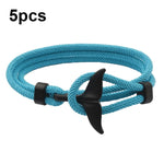Pulseira Ajustável com Fecho Duplo e Corda Trançada com Cauda de Baleia, 5 unidades Rosa, 5 unidades Amarelo, 5 unidades Vinho, 5 unidades Azul Marinho, 5 unidades Caqui, 5 unidades Vermelho, 5 unidades Preto, 5 unidades Azul Claro, 5 unidades Bege