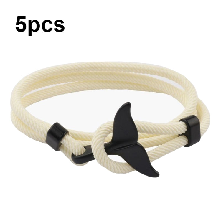 Pulseira Ajustável com Fecho Duplo e Corda Trançada com Cauda de Baleia, 5 unidades Rosa, 5 unidades Amarelo, 5 unidades Vinho, 5 unidades Azul Marinho, 5 unidades Caqui, 5 unidades Vermelho, 5 unidades Preto, 5 unidades Azul Claro, 5 unidades Bege