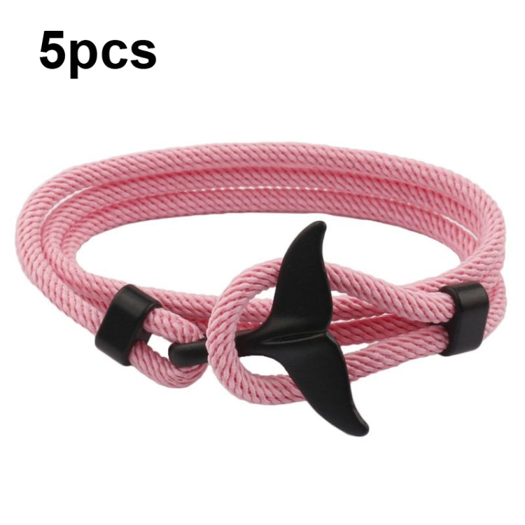 Pulseira Ajustável com Fecho Duplo e Corda Trançada com Cauda de Baleia, 5 unidades Rosa, 5 unidades Amarelo, 5 unidades Vinho, 5 unidades Azul Marinho, 5 unidades Caqui, 5 unidades Vermelho, 5 unidades Preto, 5 unidades Azul Claro, 5 unidades Bege