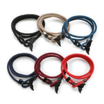 Pulseira Ajustável com Fecho Duplo e Corda Trançada com Cauda de Baleia, 5 unidades Rosa, 5 unidades Amarelo, 5 unidades Vinho, 5 unidades Azul Marinho, 5 unidades Caqui, 5 unidades Vermelho, 5 unidades Preto, 5 unidades Azul Claro, 5 unidades Bege