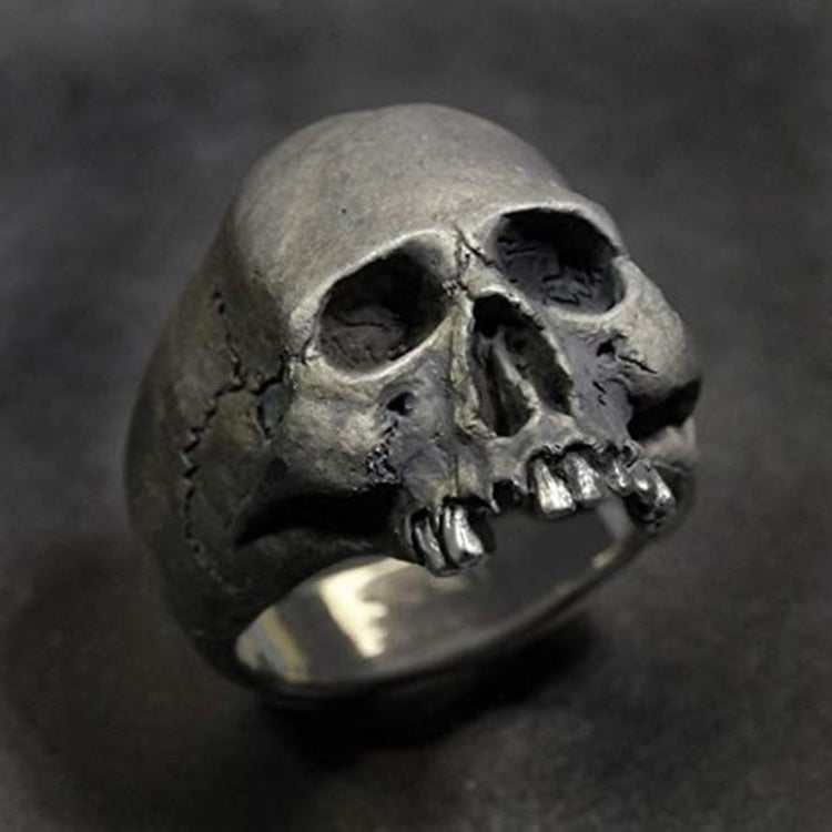 C56213 2pcs Punk Vintage Skull Ring Horror Skull Ring Men Gift, 12, 13, 14