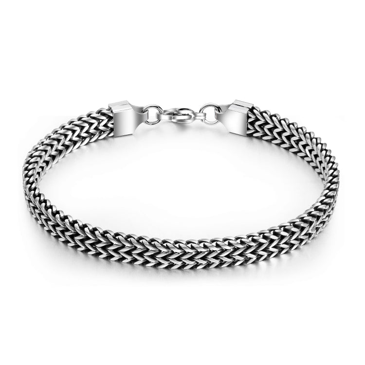 Pulseira Masculina Retro em Aço de Titânio Acessórios Pessoais, 1016