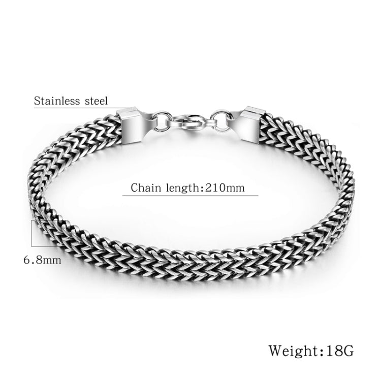 Pulseira Masculina Retro em Aço de Titânio Acessórios Pessoais, 1016