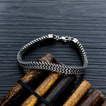 Pulseira Masculina Retro em Aço de Titânio Acessórios Pessoais, 1016