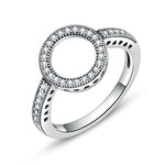 2 Anéis de Liga Círculo da Sorte com Halo de Diamantes, 6, 7, 8, 9, 10