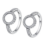 2 Anéis de Liga Círculo da Sorte com Halo de Diamantes, 6, 7, 8, 9, 10