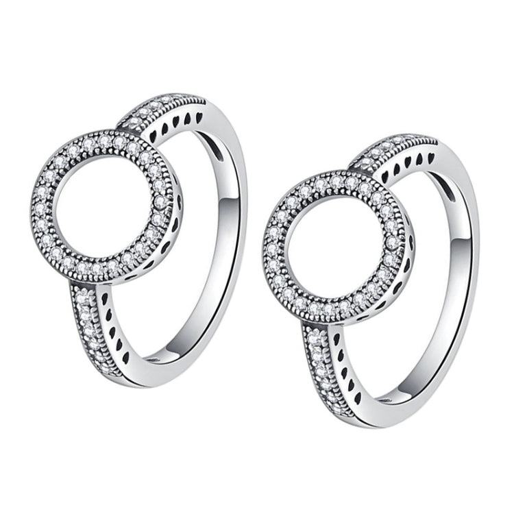 2 Anéis de Liga Círculo da Sorte com Halo de Diamantes, 6, 7, 8, 9, 10