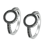2 Anéis de Liga Círculo da Sorte com Halo de Diamantes, 6, 7, 8, 9, 10