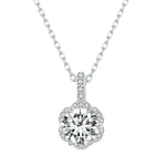 Colar de Prata Esterlina S925 Banhado a Ouro Branco com Zircónio Moissanite, MSN007
