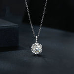 Colar de Prata Esterlina S925 Banhado a Ouro Branco com Zircónio Moissanite, MSN007