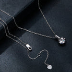 Colar de Prata Esterlina S925 Banhado a Ouro Branco com Zircónio Moissanite, MSN007