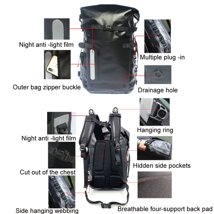 Mochila Impermeável para Barbatanas de Mergulho ao Ar Livre, Mochila de Mergulho e Natação