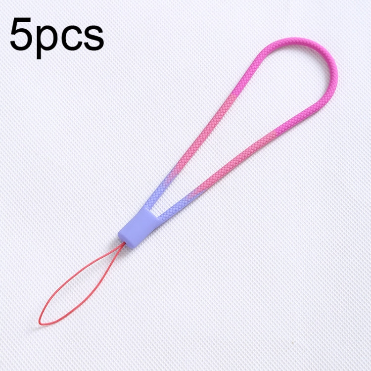 5 Unidades de Cordão para Telemóvel em Silicone com Padrão Tecido em Aquarela, Fita para Pen Drive, Flor de Cerejeira da Primavera, Neve de Inverno, Lama, Verde, Folha de Outono Amarela, Roxo Vermelho