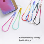 5 Unidades de Cordão para Telemóvel em Silicone com Padrão Tecido em Aquarela, Fita para Pen Drive, Flor de Cerejeira da Primavera, Neve de Inverno, Lama, Verde, Folha de Outono Amarela, Roxo Vermelho
