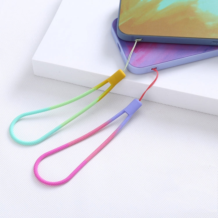 5 Unidades de Cordão para Telemóvel em Silicone com Padrão Tecido em Aquarela, Fita para Pen Drive, Flor de Cerejeira da Primavera, Neve de Inverno, Lama, Verde, Folha de Outono Amarela, Roxo Vermelho