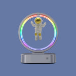Coluna Bluetooth TWS Y-558 Astronauta com Levitacão Magnética e Luz RGB, Estilo:, Básico Dourado, Básico Prateado, Modelo Relógio Dourado, Modelo Relógio Prateado, Carregamento Sem Fios Dourado, Carregamento Sem Fios Prateado