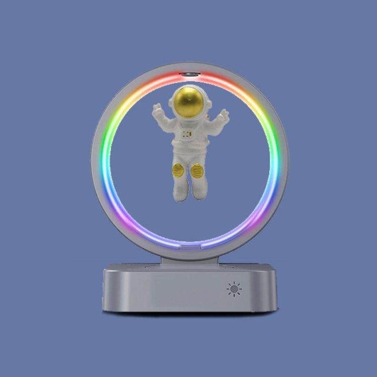 Coluna Bluetooth TWS Y-558 Astronauta com Levitacão Magnética e Luz RGB, Estilo:, Básico Dourado, Básico Prateado, Modelo Relógio Dourado, Modelo Relógio Prateado, Carregamento Sem Fios Dourado, Carregamento Sem Fios Prateado