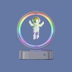 Coluna Bluetooth TWS Y-558 Astronauta com Levitacão Magnética e Luz RGB, Estilo:, Básico Dourado, Básico Prateado, Modelo Relógio Dourado, Modelo Relógio Prateado, Carregamento Sem Fios Dourado, Carregamento Sem Fios Prateado