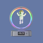 Coluna Bluetooth TWS Y-558 Astronauta com Levitacão Magnética e Luz RGB, Estilo:, Básico Dourado, Básico Prateado, Modelo Relógio Dourado, Modelo Relógio Prateado, Carregamento Sem Fios Dourado, Carregamento Sem Fios Prateado