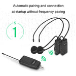 Microfone Sem Fios UHF com Auscultadores Lavalier Amplificador, Um para Um, Um para Dois