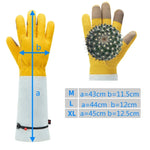 Luvas de Jardinagem Grossas em Pele Estendida, Luvas de Trabalho para Soldador, Dourado Branco L, Dourado Branco XL
