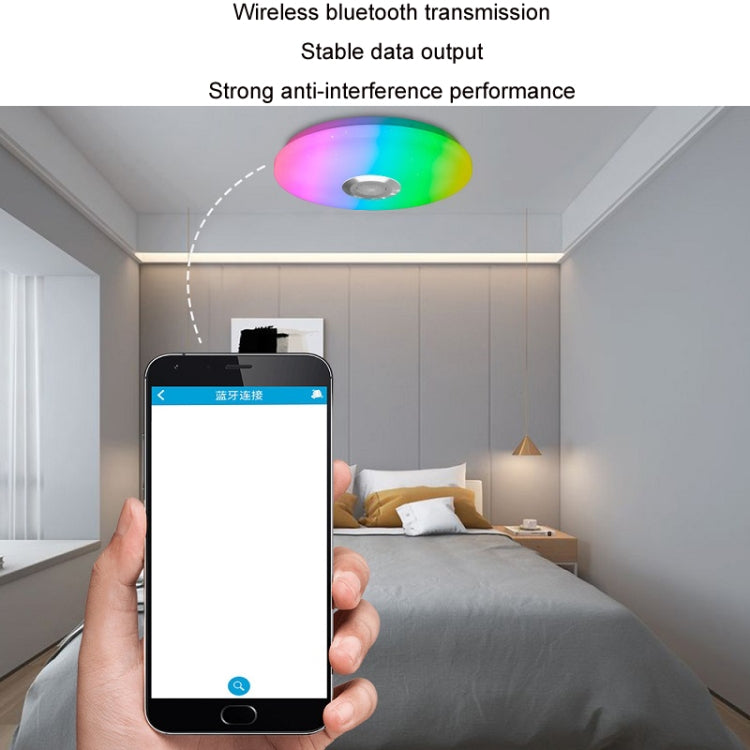 Remote Control Bluetooth LED Ceiling Lamp RGB Music Rhythm Color Changing Lamp, 33cm