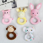 Baby Hand Rattles Toys Hand Grip Stick Newborn Soothing Toys,Style:, Giraffe, Pink Rabbit, Little Grey Elephant, Koala, Piggy, Monkey, White Rabbit, Little Red Mouse, Little Flower Elephant, Little Banana, Sleep Bear Blue Rattles                       ...