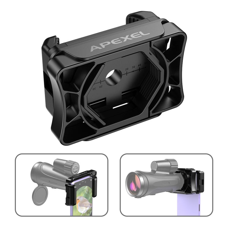 APEXEL APL-F002 Conector Universal para Ocular de Monóculo Duplo para Observação de Aves Acessórios para Telemóvel, APL-F002