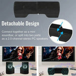 Coluna Estéreo USB Mini com Clipe para Notebook, Portátil, PC, Desktop, Tablet, Mini com Clipe